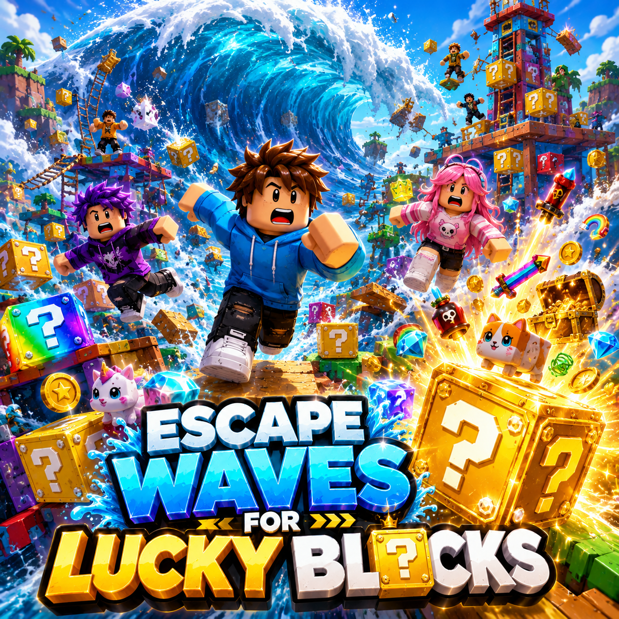Play Escape Waves For Lucky Blocks Online