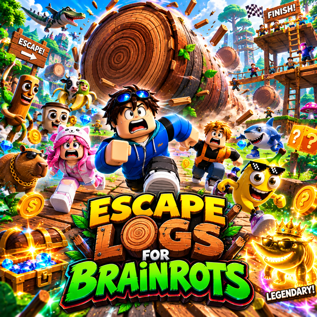 Play Escape Logs for Brainrots Online