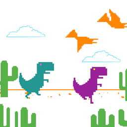 Play 2 Player Dino Run Online