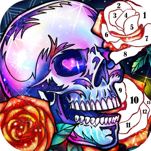 Play Skull Color, Color by Number online on now.gg